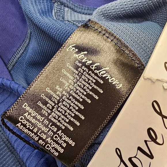 For Love & Lemons Payton High Rise  Ribbed Active Leggings Blue Size Small, NWT - Picture 9 of 9